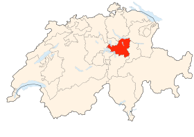 Carte de la Suisse (Canton de Schwyz) (Basé sur Wikipedia)