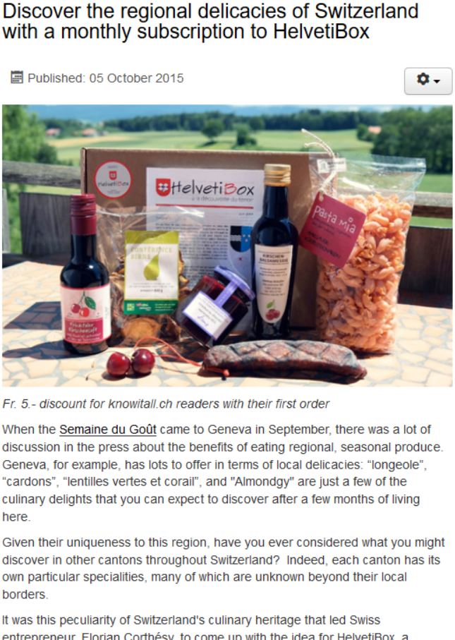  Discover the regional delicacies of Switzerland with a monthly subscription to HelvetiBox
