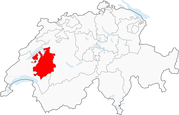 Carte de la Suisse (Canton de Fribourg) - Image Poulpy Wikipedia