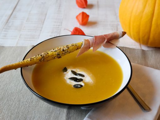 Recette Soupe de courge et gressins aux graines de courge